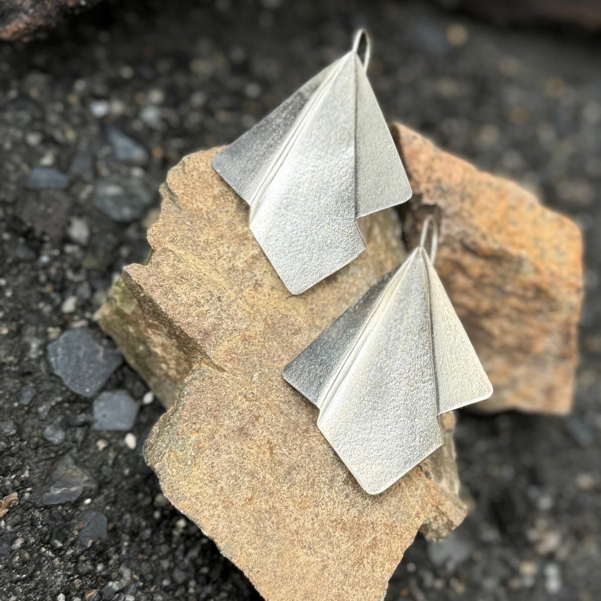  ǥʡ С ꥬߥԥIndia Designer's  Silver ORIGAMI Earrings