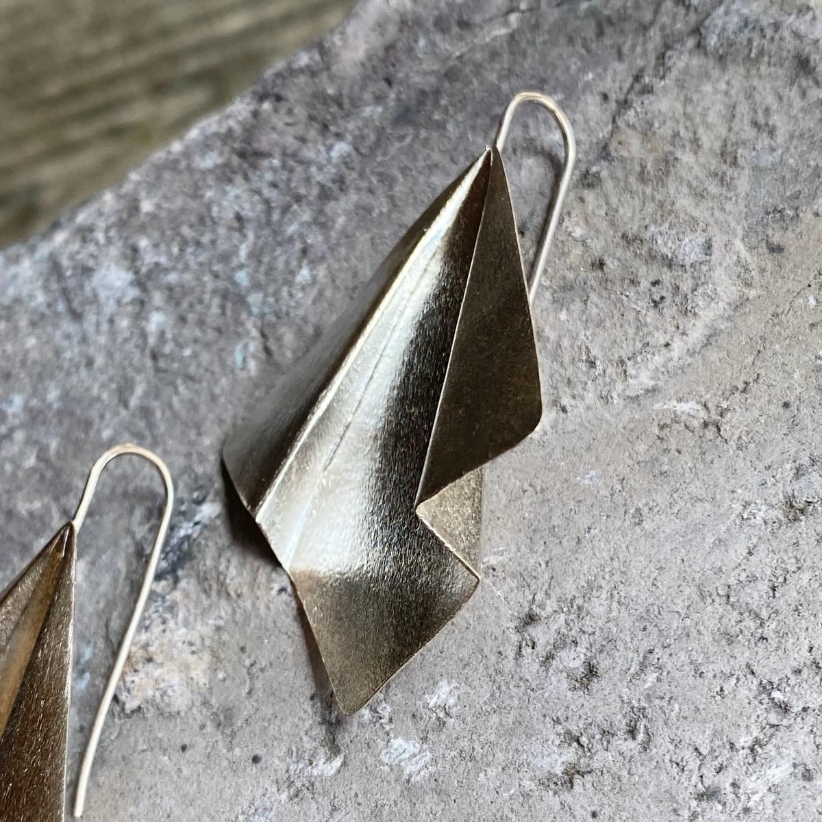  ǥʡ С ꥬߥԥIndia Designer's  Silver ORIGAMI Earrings