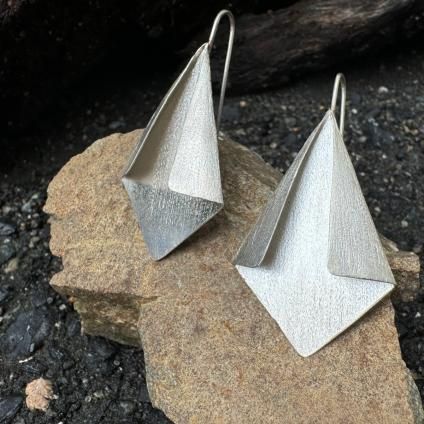  ǥʡ С ꥬߥԥIndia Designer's  Silver ORIGAMI Earrings