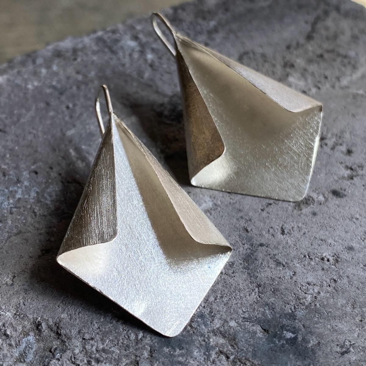  ǥʡ С ꥬߥԥIndia Designer's  Silver ORIGAMI Earrings