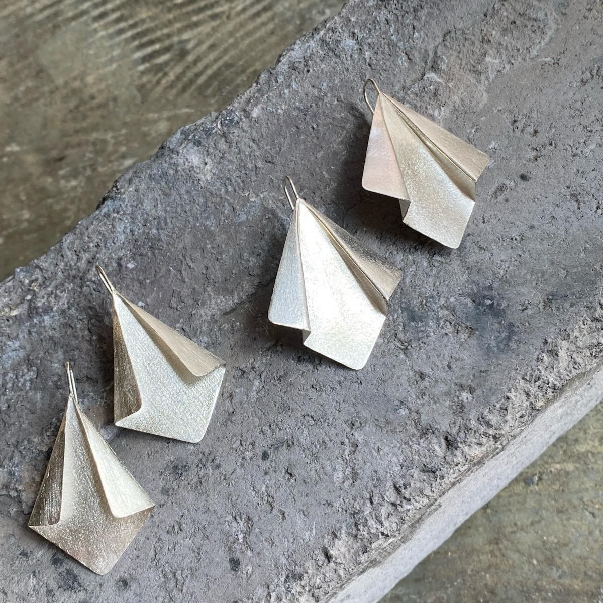  ǥʡ С ꥬߥԥIndia Designer's  Silver ORIGAMI Earrings
