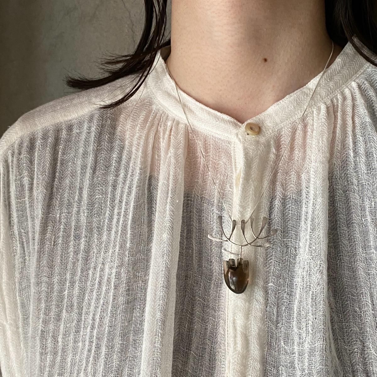  ǥʡ С ⡼ ϡȥͥå쥹India Designer's Silver Smoky Quartz Necklace