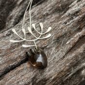  ǥʡ С ⡼ ϡȥͥå쥹India Designer's Silver Smoky Quartz Necklace