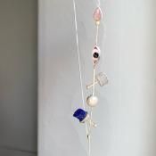 ǥʡ С ŷ ԥ磻 ꥨåȥͥå쥹India Designer's Silver Gemstone Lariat