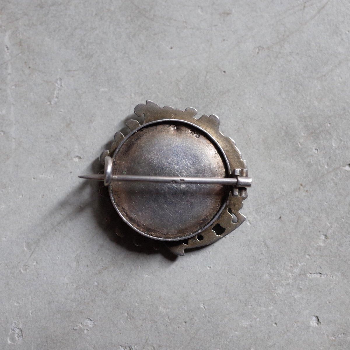 ߥ˥塼 С ѡ ֥饹 ֥Early 19th Miniature Silver Pearl Red Glass Brooch