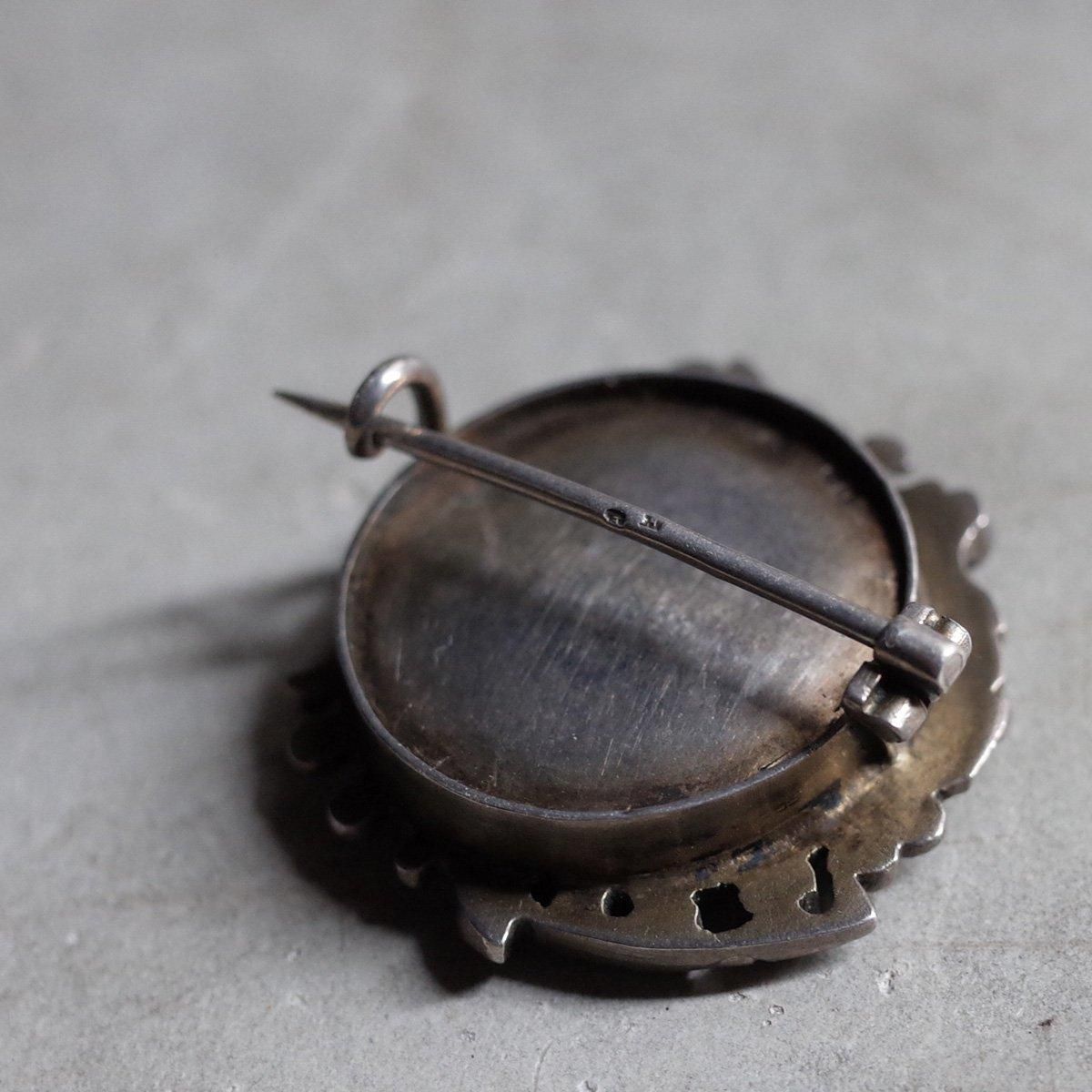 ߥ˥塼 С ѡ ֥饹 ֥Early 19th Miniature Silver Pearl Red Glass Brooch