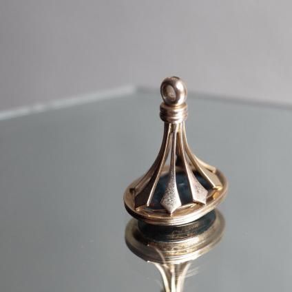9 ֥åɥȡ ե֥Victorian - Art Deco 9K Blood Stone Fob Seal