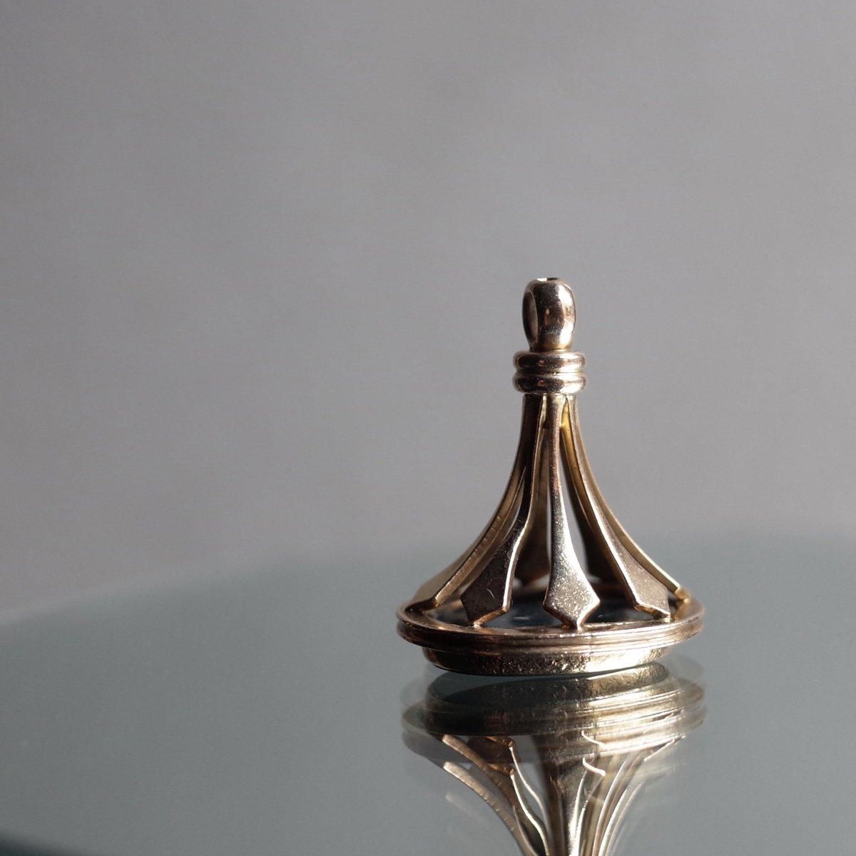 9 ֥åɥȡ ե֥Victorian - Art Deco 9K Blood Stone Fob Seal
