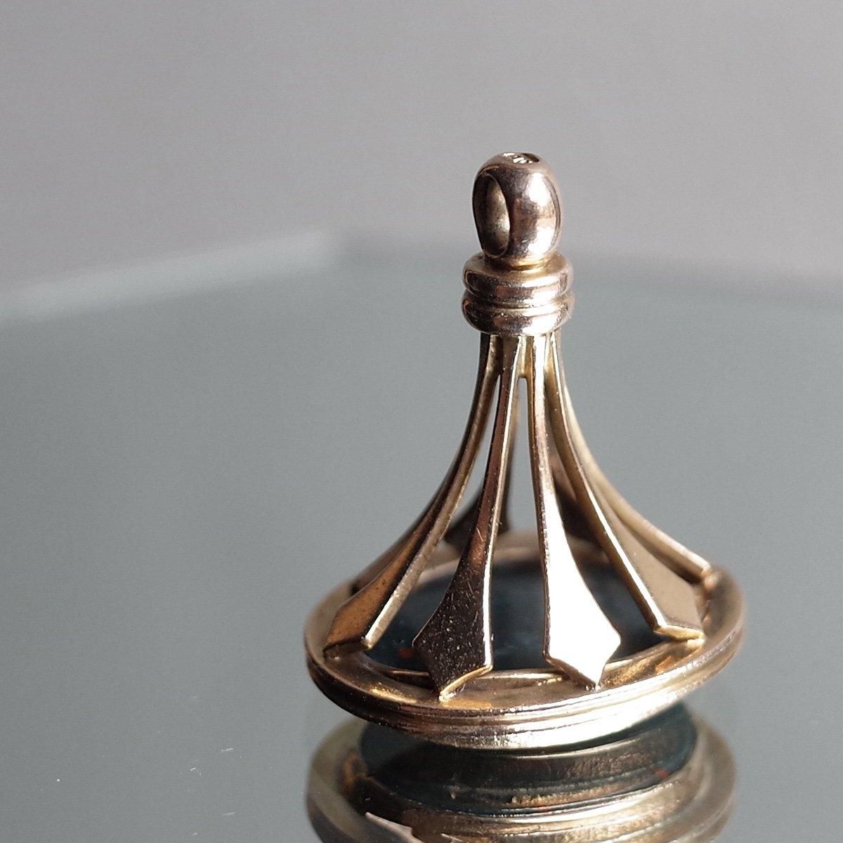 9 ֥åɥȡ ե֥Victorian - Art Deco 9K Blood Stone Fob Seal
