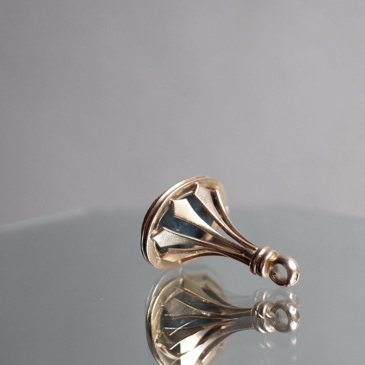 9金 ブラッドストーン フォブシール（Victorian - Art Deco 9K