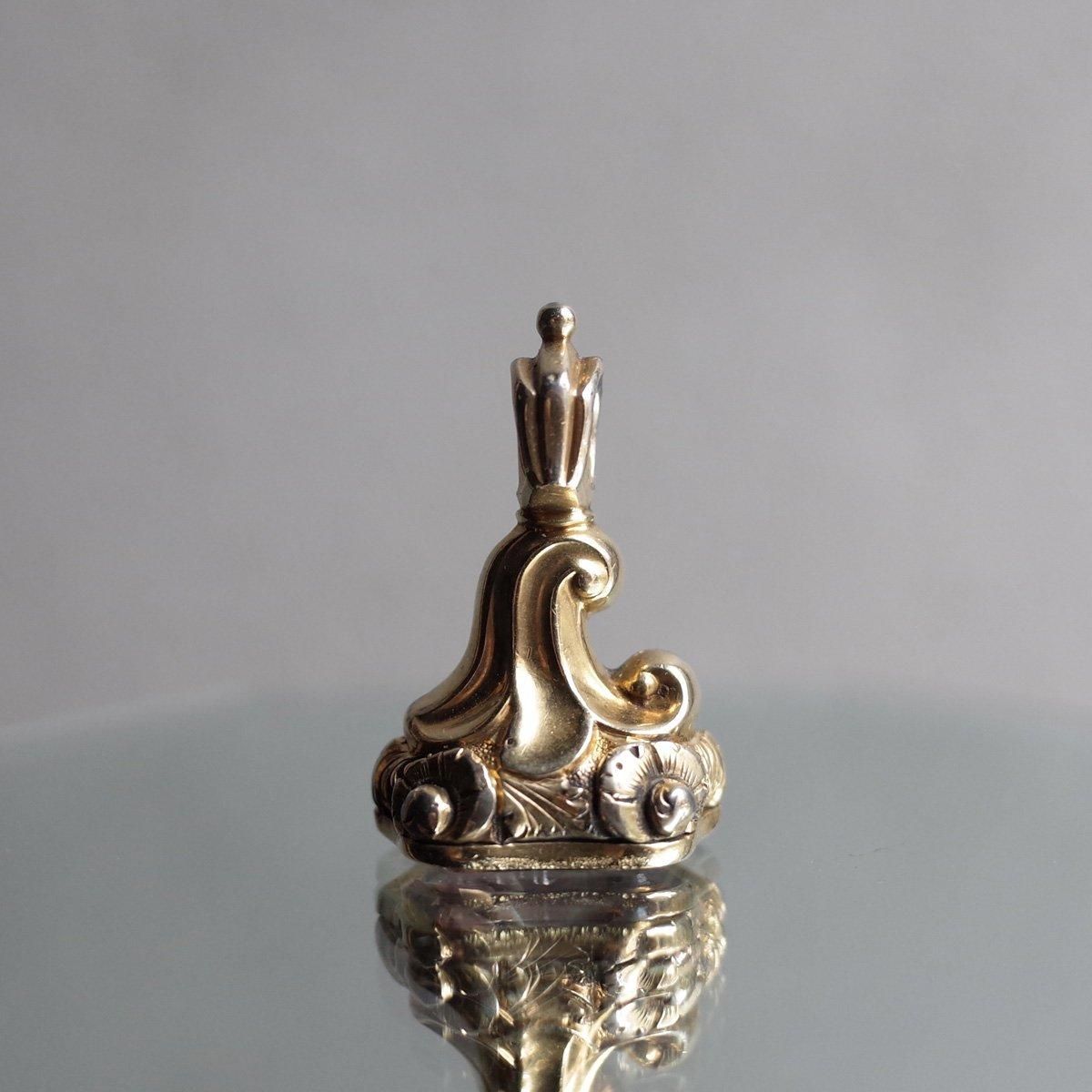 ե ԥ󥯥饹 ե֥Victorian - Art Deco Foil Pink Glass Fob Seal