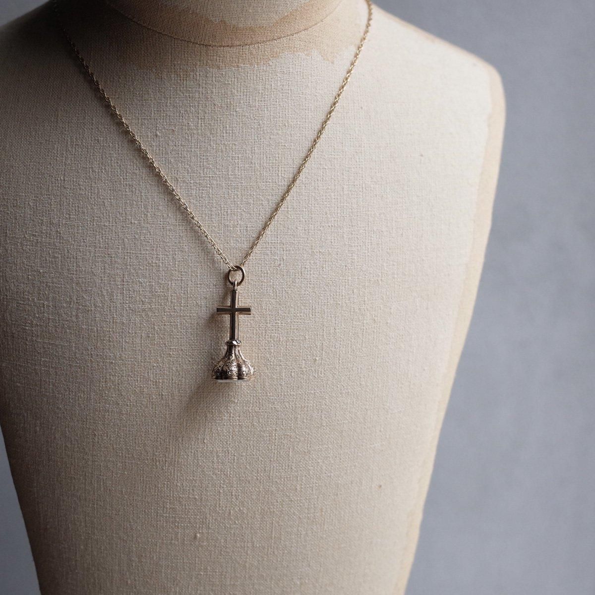 륻ɥˡ  ե֥Victorian - Art Deco Chalcedony Cross Fob Seal