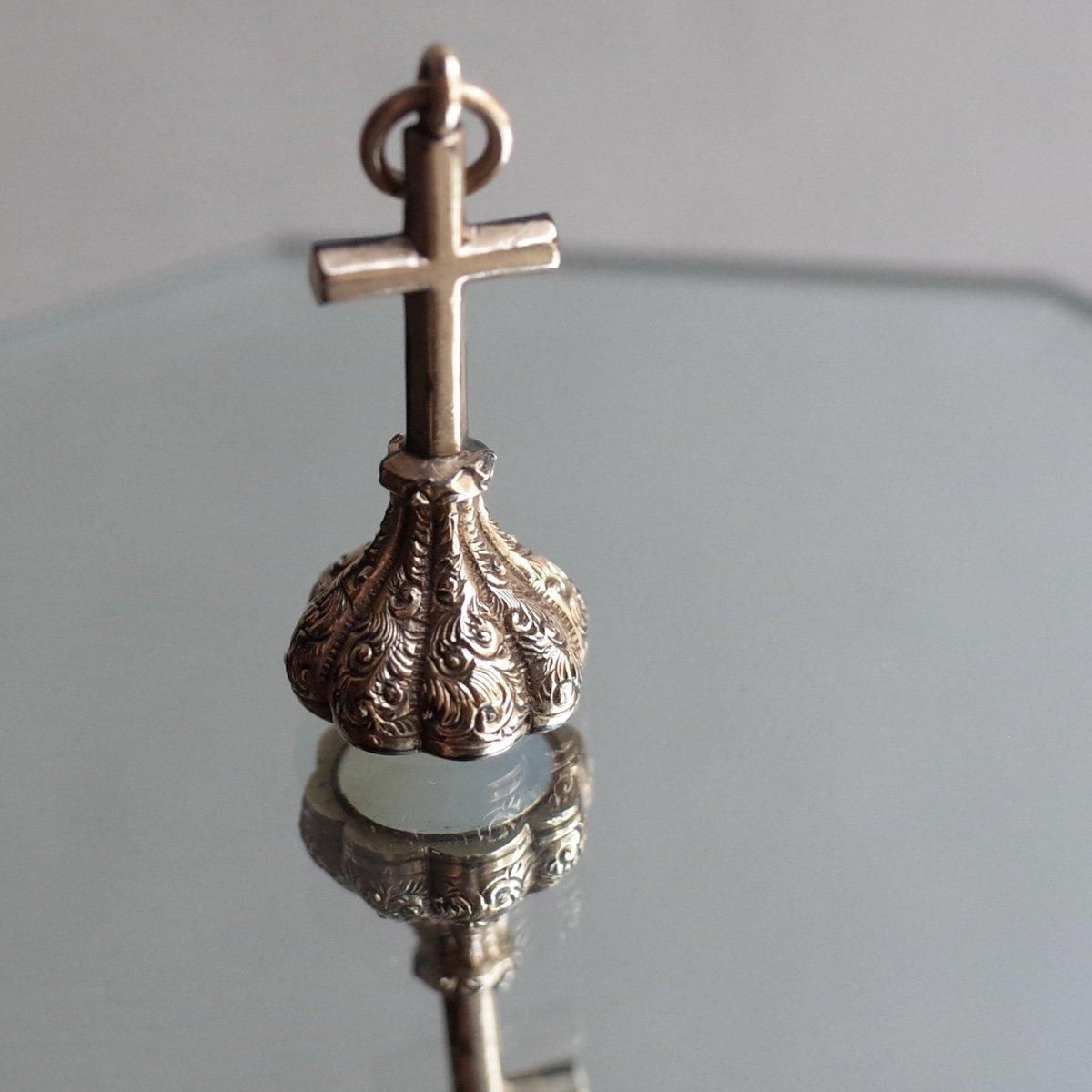 륻ɥˡ  ե֥Victorian - Art Deco Chalcedony Cross Fob Seal