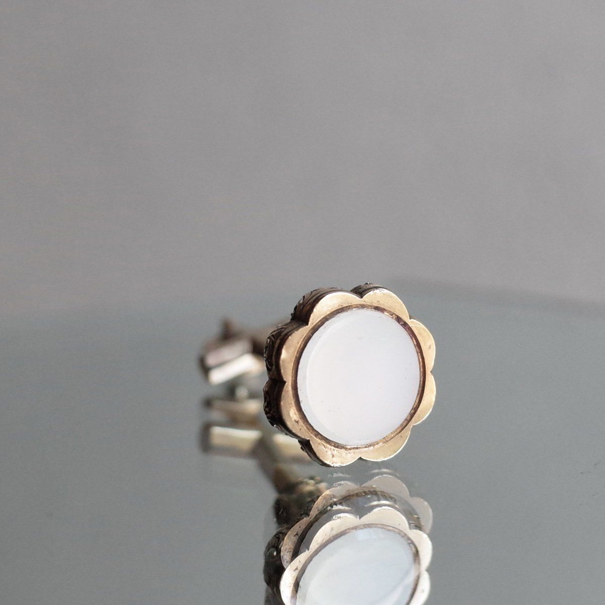 カルセドニー クロス フォブシール（Victorian - Art Deco Chalcedony