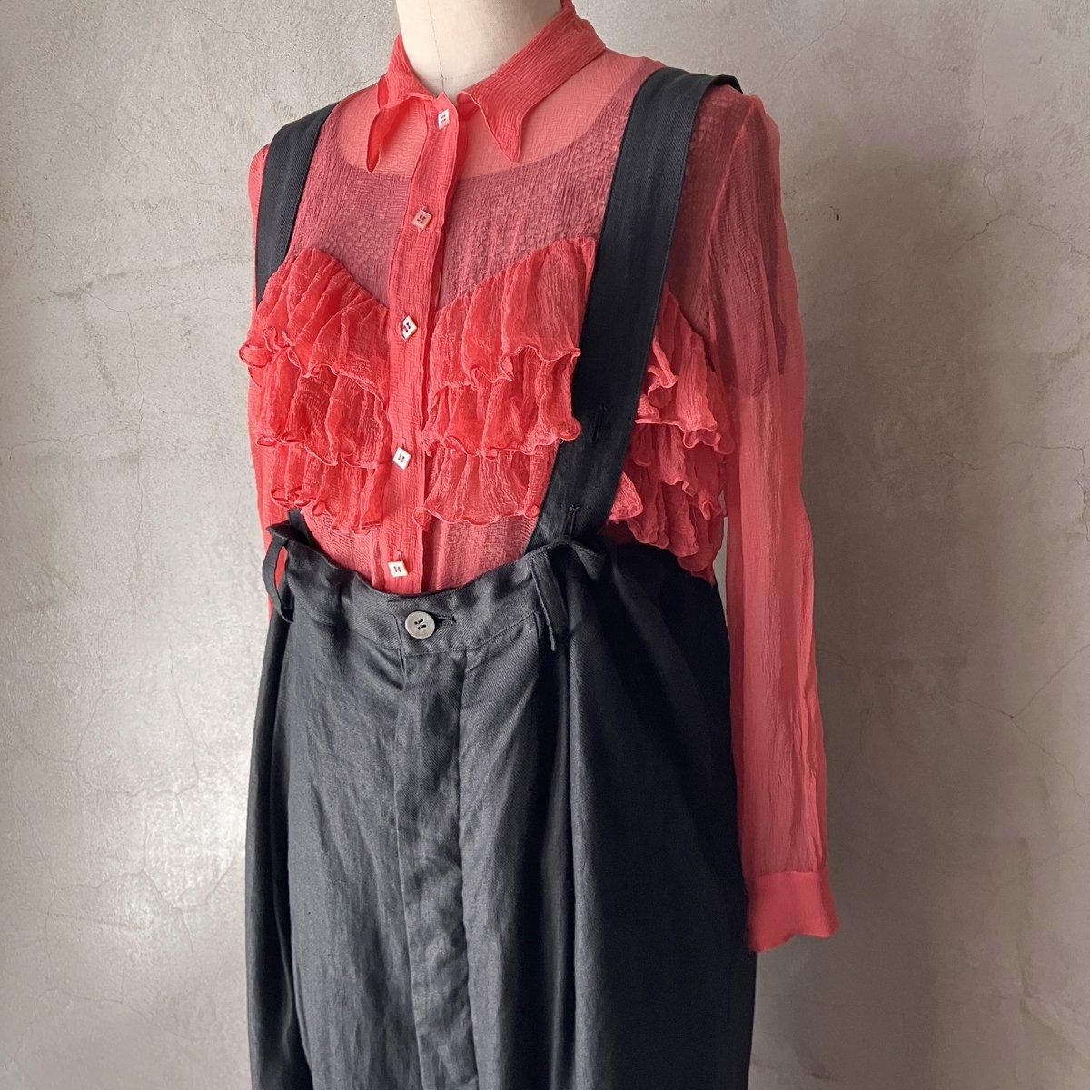ե ơ 륯ե ե֥饦French Vintage Chiffon Frill Blouse