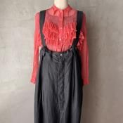 ե ơ 륯ե ե֥饦French Vintage Chiffon Frill Blouse