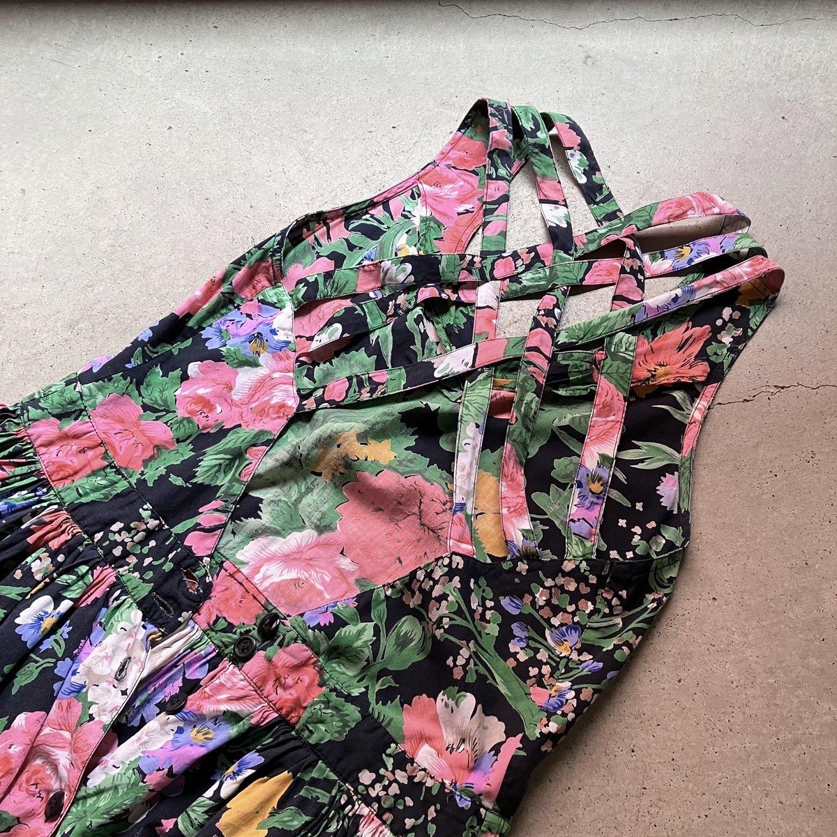 フランス ヴィンテージ 花柄プリント ドレス(French Vintage フランス ヴィンテージ 花柄プリント ドレス(French Vintage