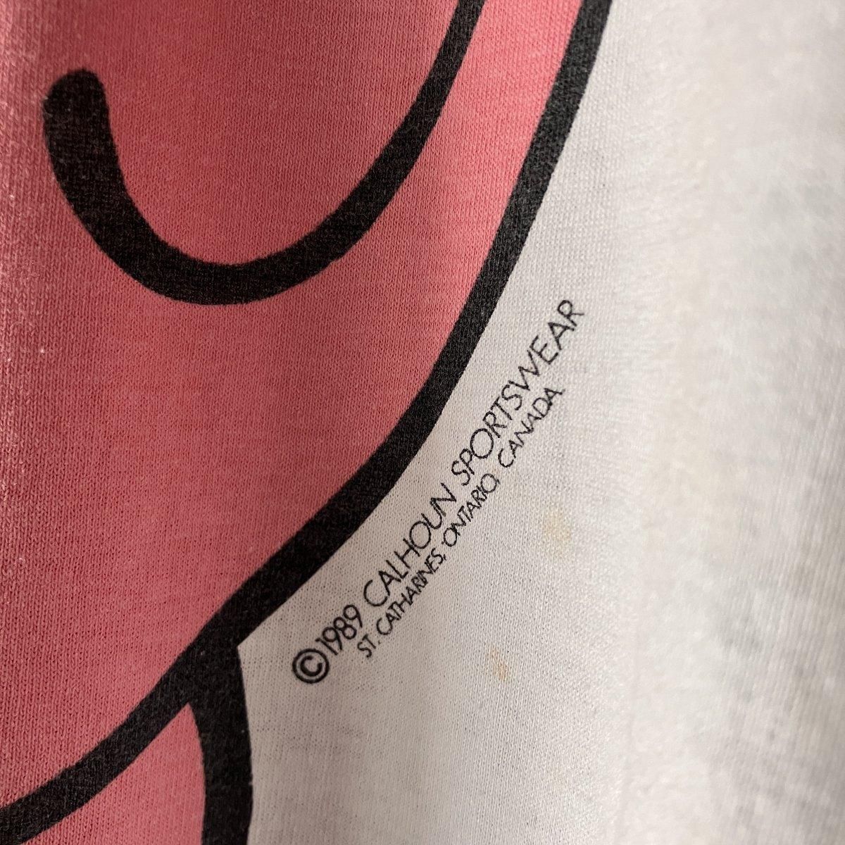 C.1989 CANADA ԥåեå ץ TġVintage Pig Flag Print T-shirt