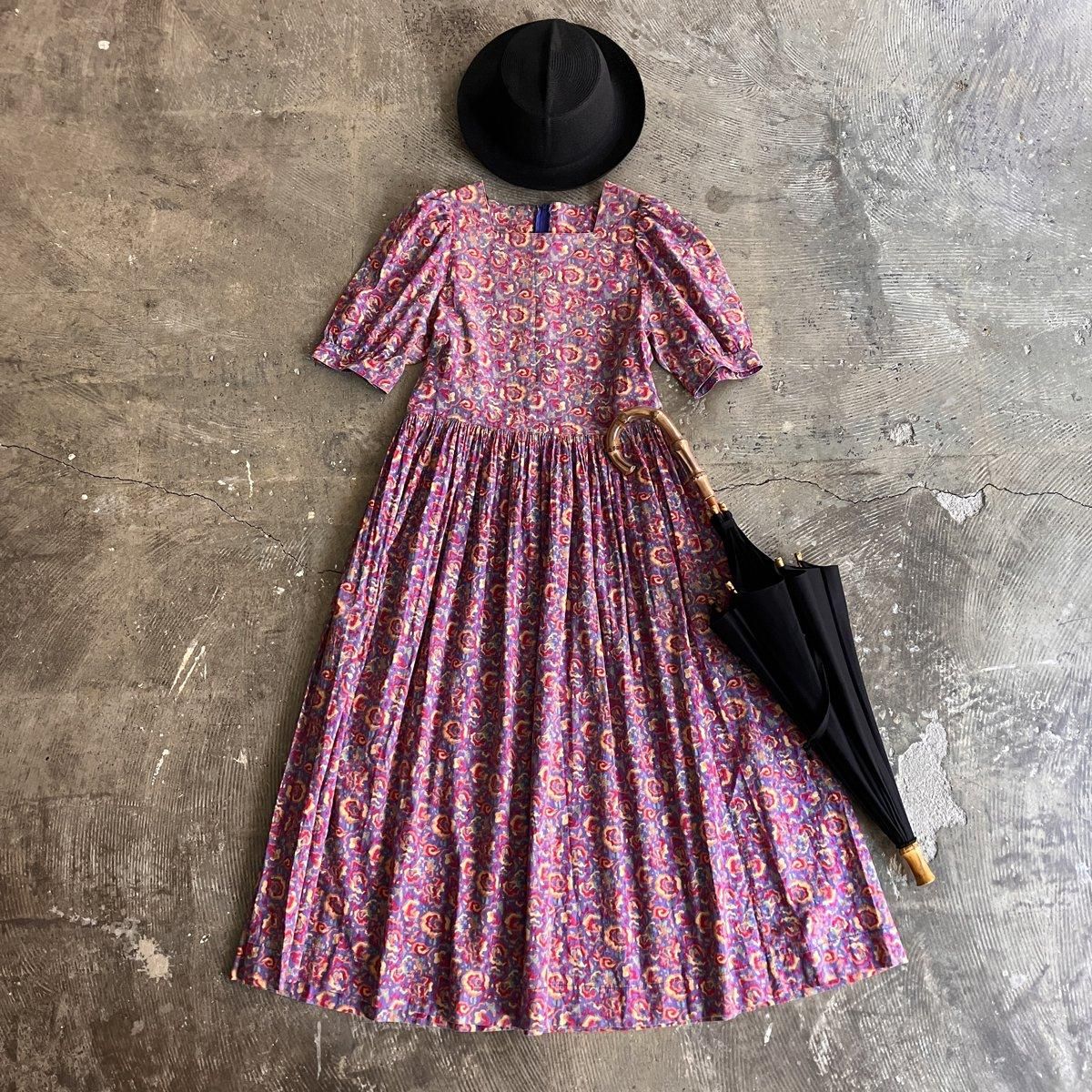 ơ 饢쥤  ѥե꡼ ɥ쥹Vintage Laura Ashley Puff Sleeve Dress 