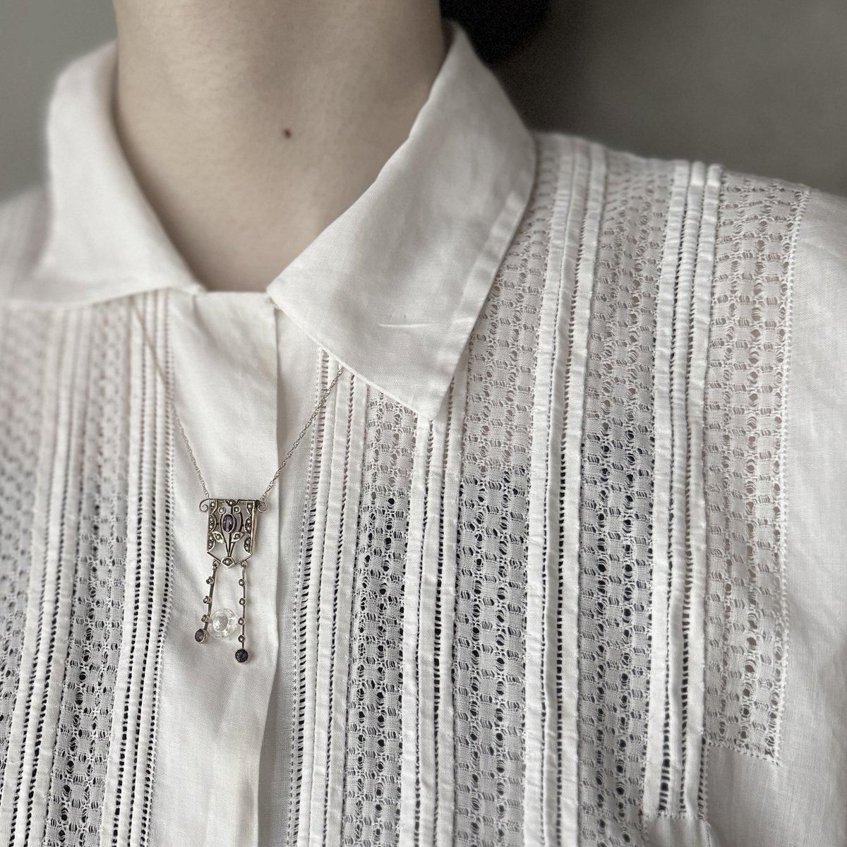 1950ǯ ե 졼 ե꡼ ֥饦Cotton Lace French sleeve Blouse