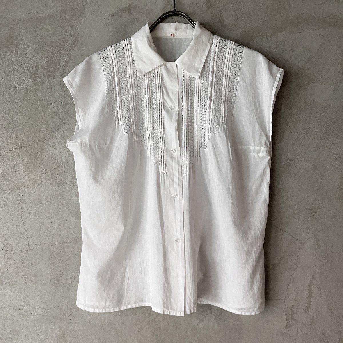 1950ǯ ե 졼 ե꡼ ֥饦Cotton Lace French sleeve Blouse