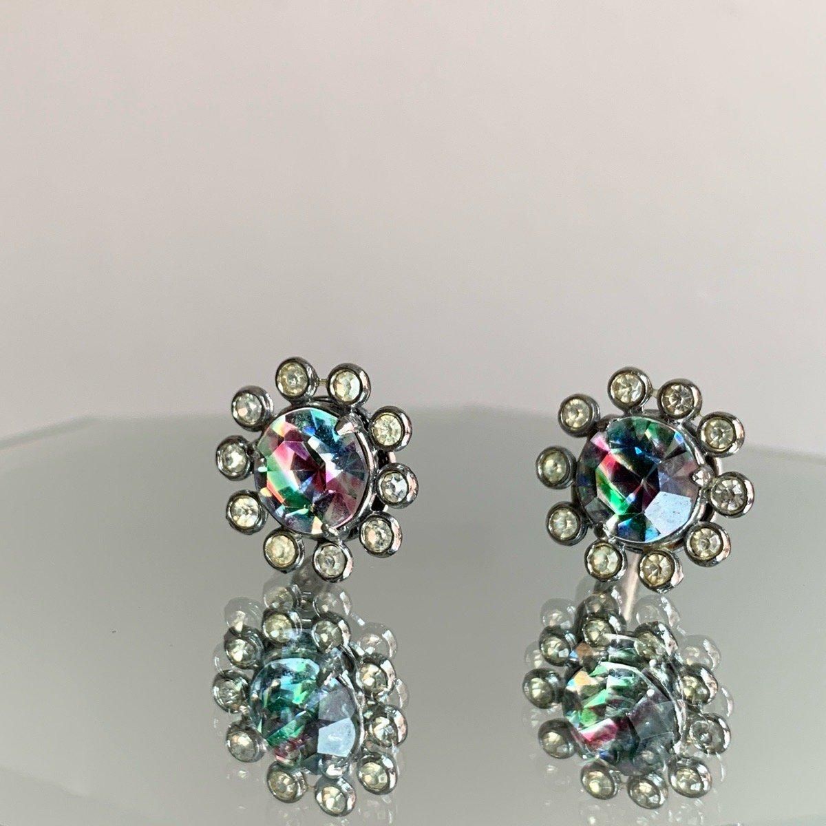 1950ǯ ꥹ饹 󥰡Metal Iris Glass Earrings