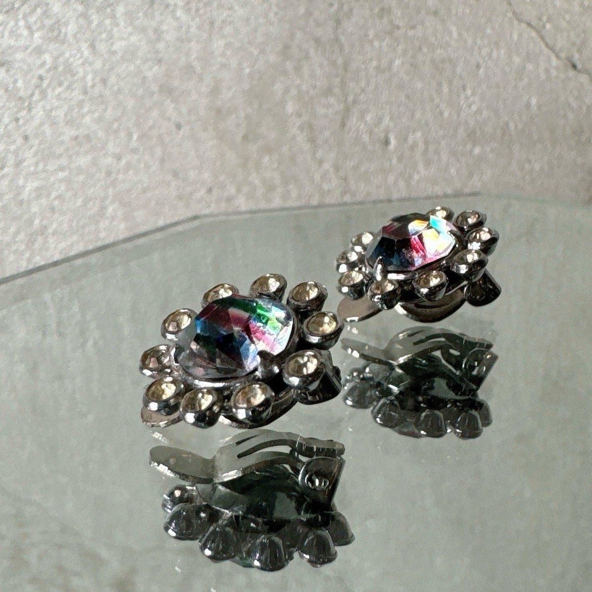 1950ǯ ꥹ饹 󥰡Metal Iris Glass Earrings