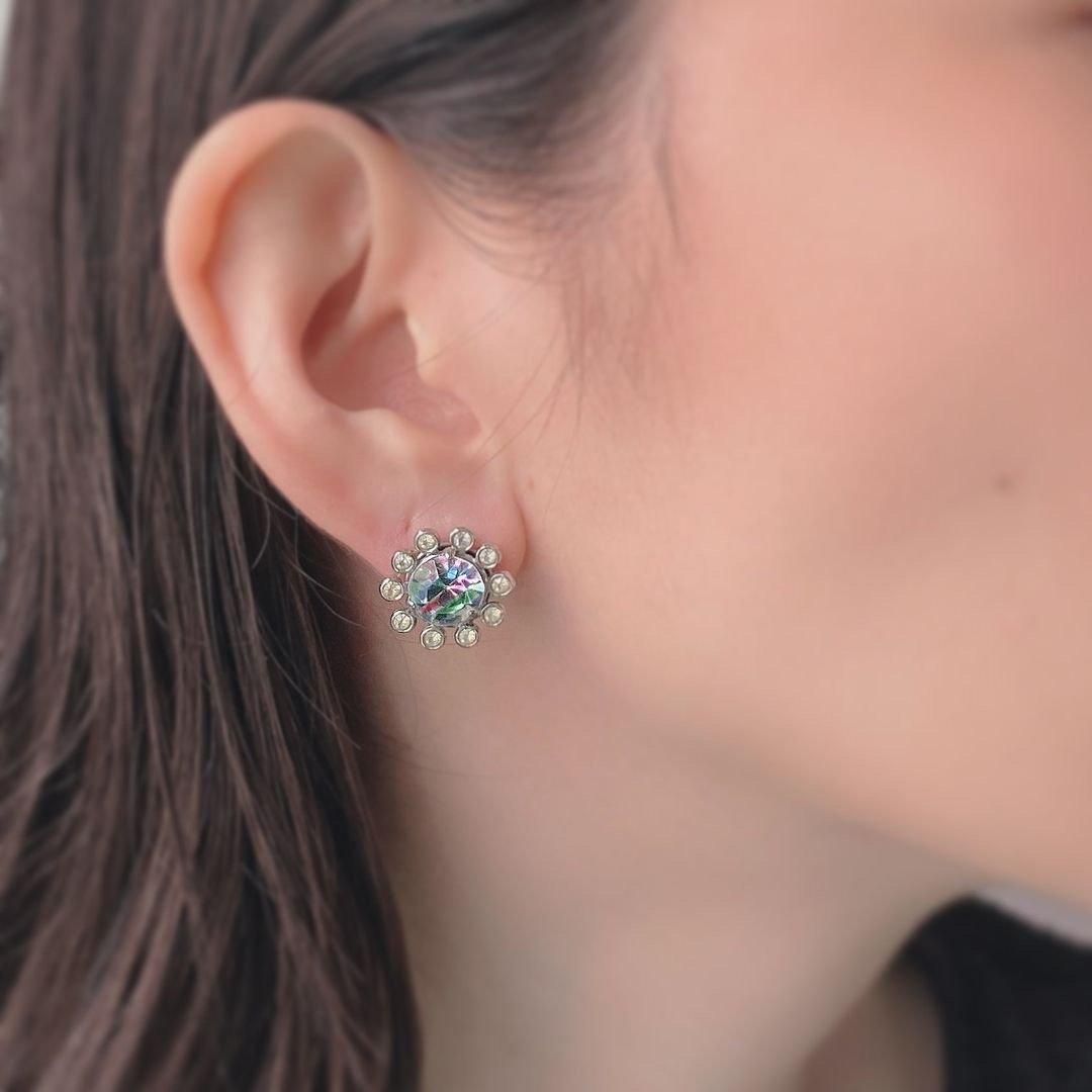 1950ǯ ꥹ饹 󥰡Metal Iris Glass Earrings