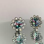 1950ǯ ꥹ饹 󥰡Metal Iris Glass Earrings