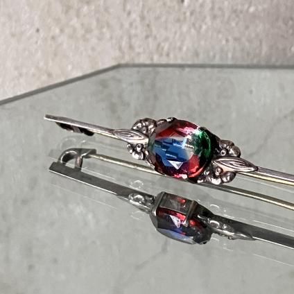롦ǥ С ꥹ饹 С֥Silver Iris Glass Brooch