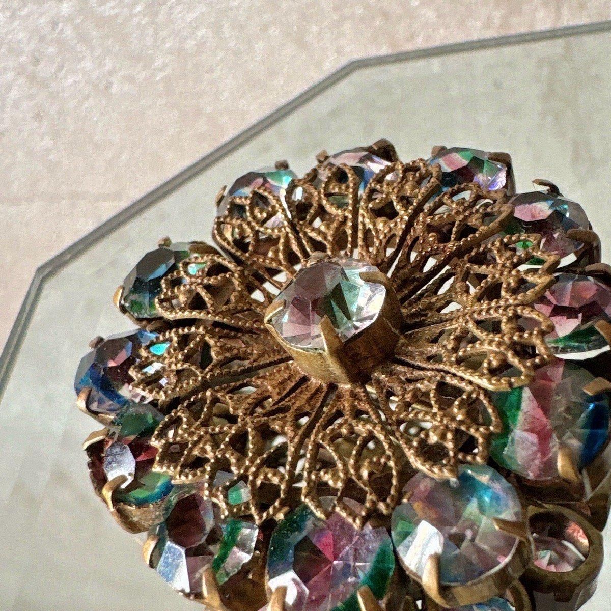 1930-40ǯ ꥹ饹 ֥֥Iris Glass Brooch