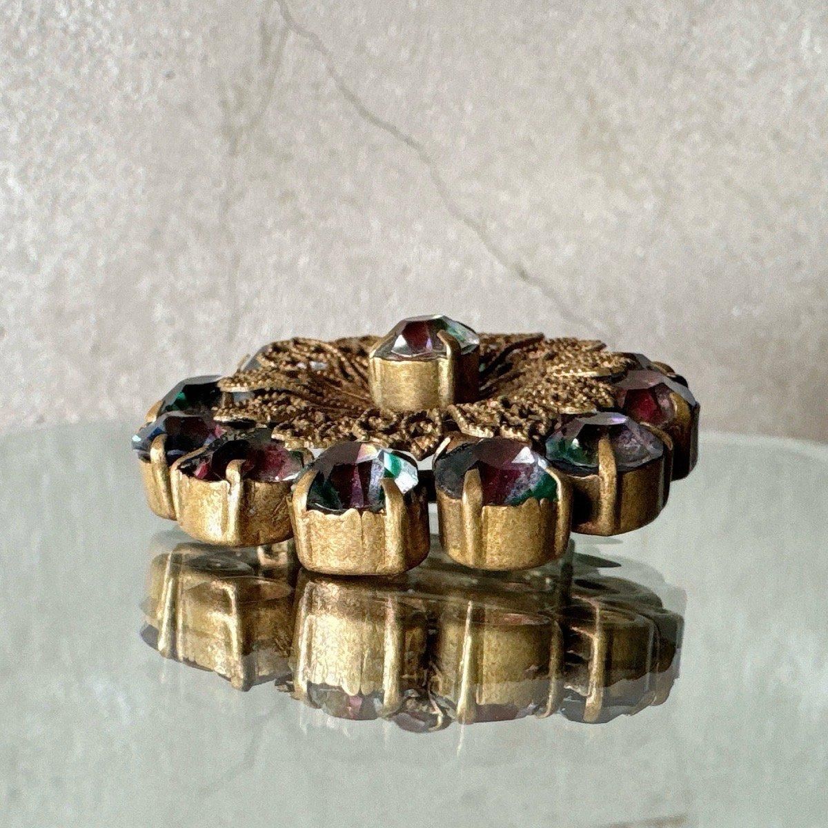 1930-40年代 アイリスガラス 花ブローチ(Iris Glass Brooch 1930-40年代 アイリスガラス 花ブローチ(Iris Glass Brooch