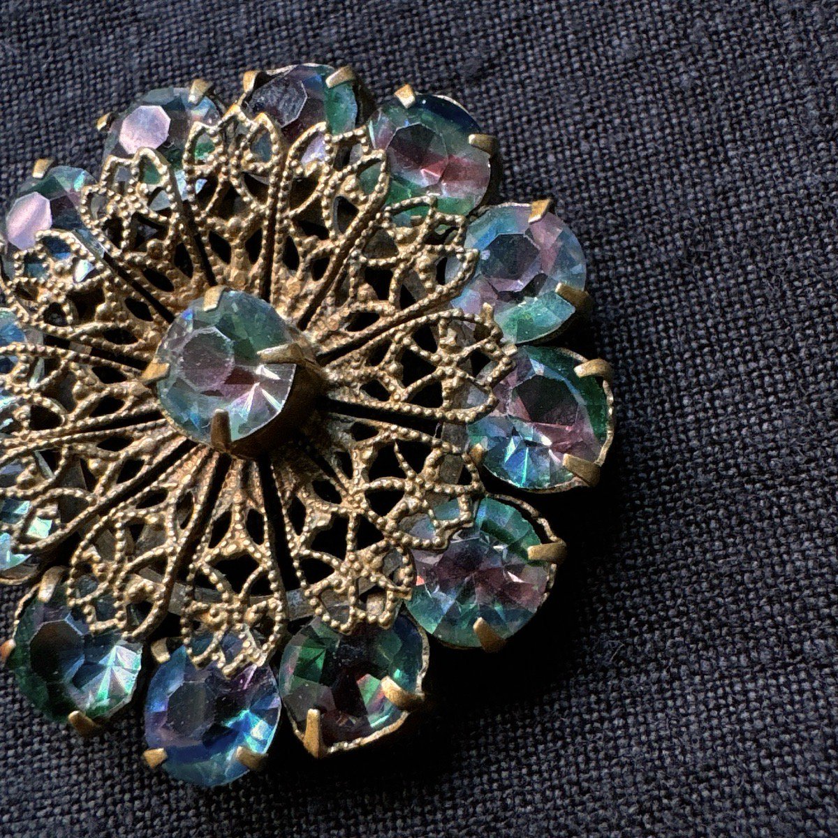 1930-40ǯ ꥹ饹 ֥֥Iris Glass Brooch