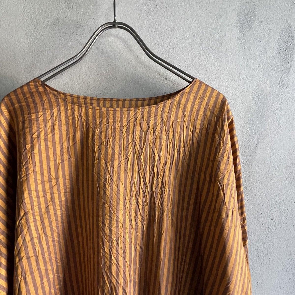 CHRISTIAN PEAU CP R/N LSʥꥹ ݡ ݶ Ĺµ åȥBROWN STRIPE