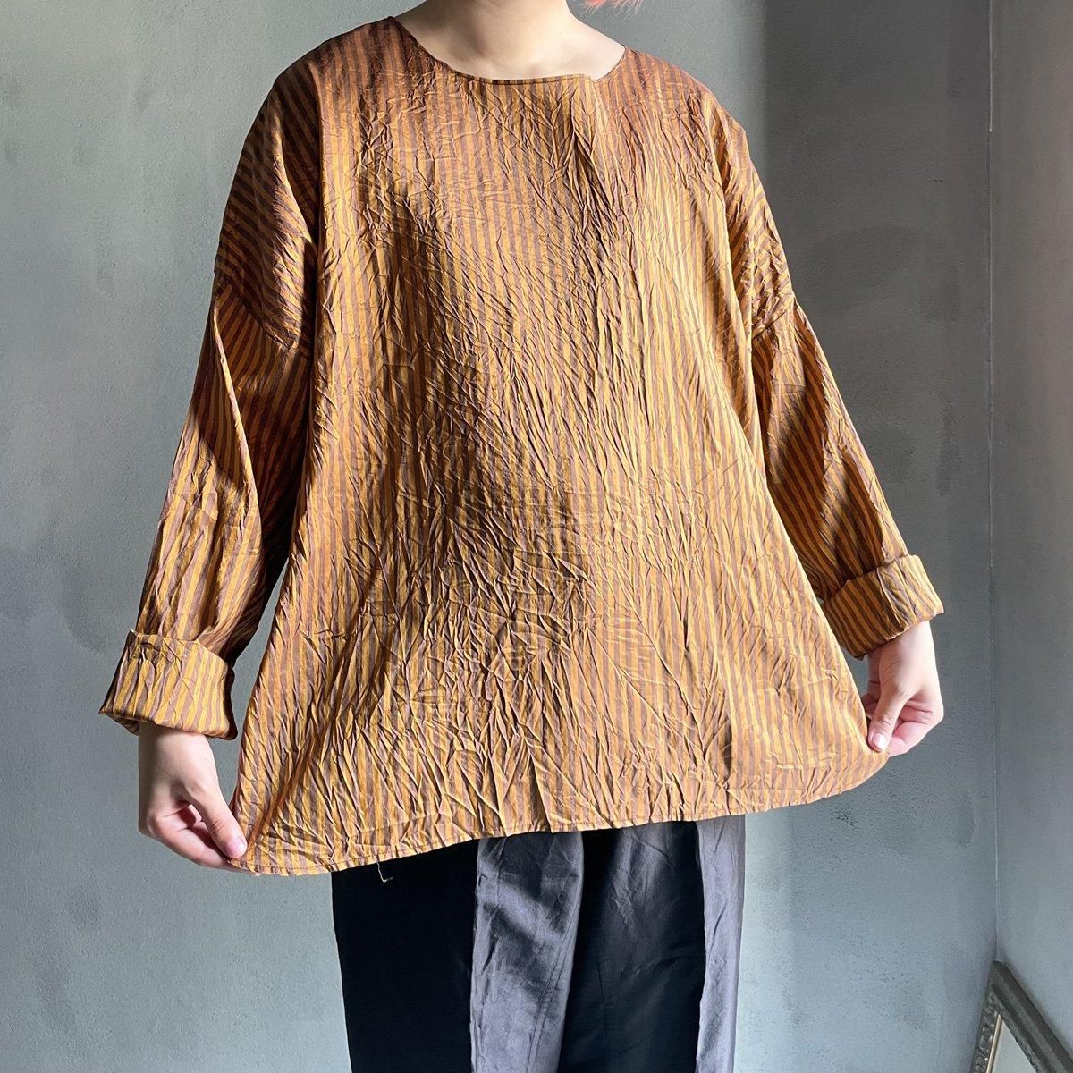 CHRISTIAN PEAU CP R/N LSʥꥹ ݡ ݶ Ĺµ åȥBROWN STRIPE