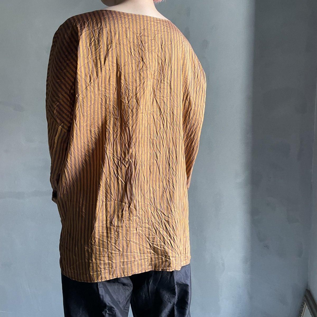 CHRISTIAN PEAU CP R/N LSʥꥹ ݡ ݶ Ĺµ åȥBROWN STRIPE