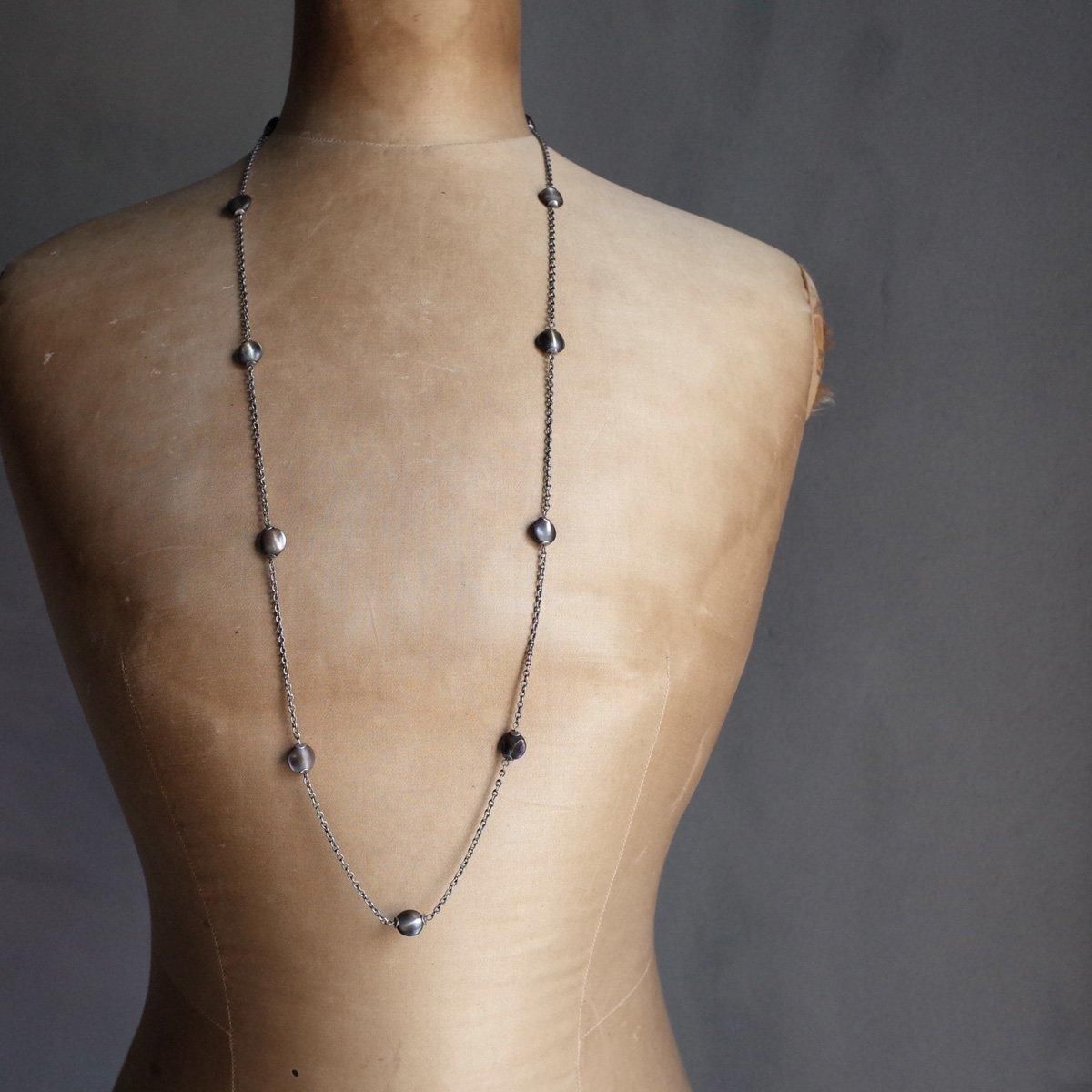С Х󥷥  ͥå쥹1900-1920's Silver Abalone Shell Long Necklace