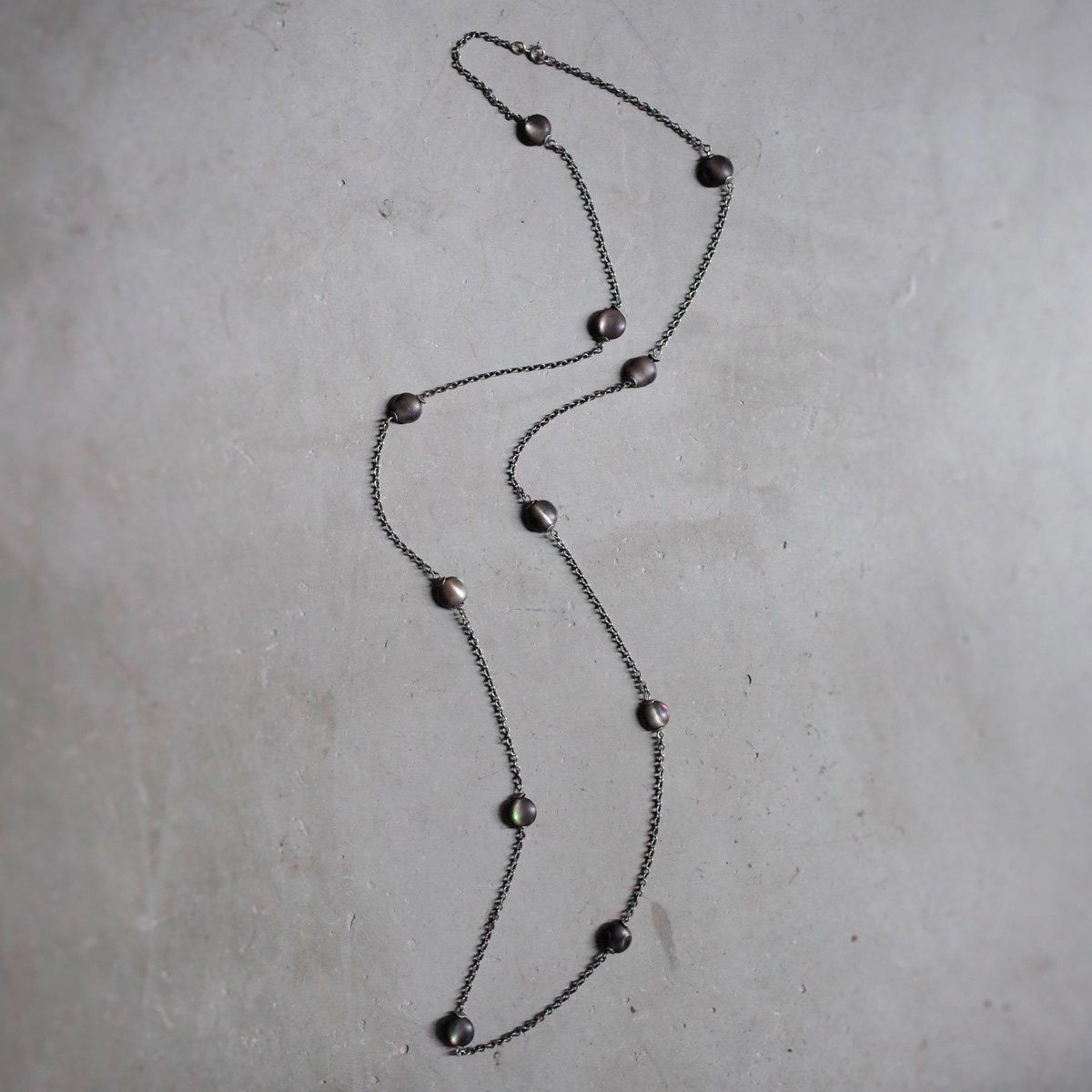 С Х󥷥  ͥå쥹1900-1920's Silver Abalone Shell Long Necklace