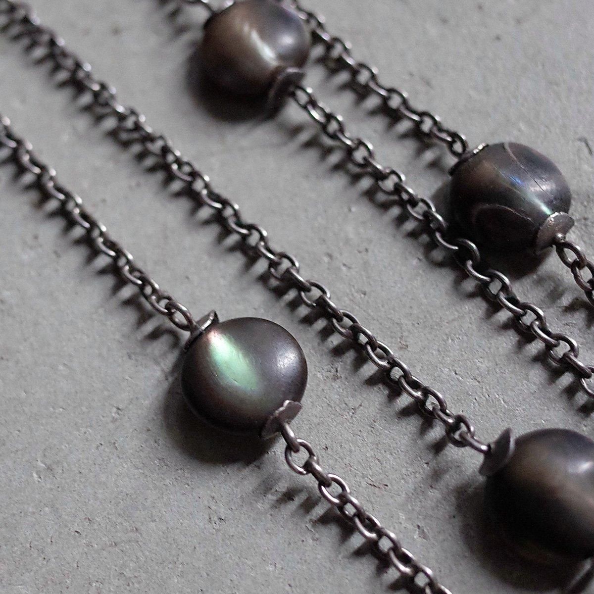 С Х󥷥  ͥå쥹1900-1920's Silver Abalone Shell Long Necklace