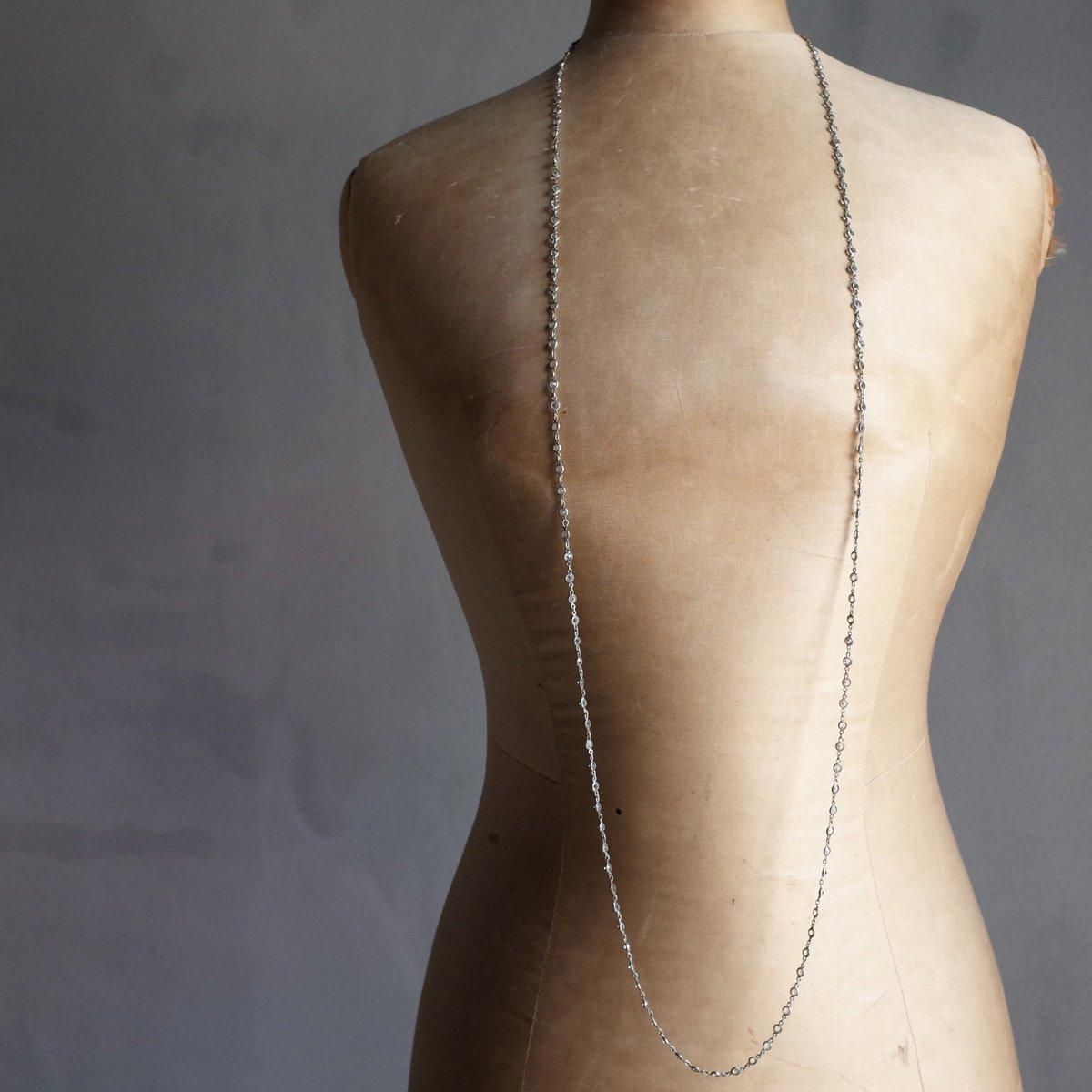 ꥢ饹 ᥿ 󥰥 ͥå쥹Edwardian Clear Glass Metal Long Chain Necklace