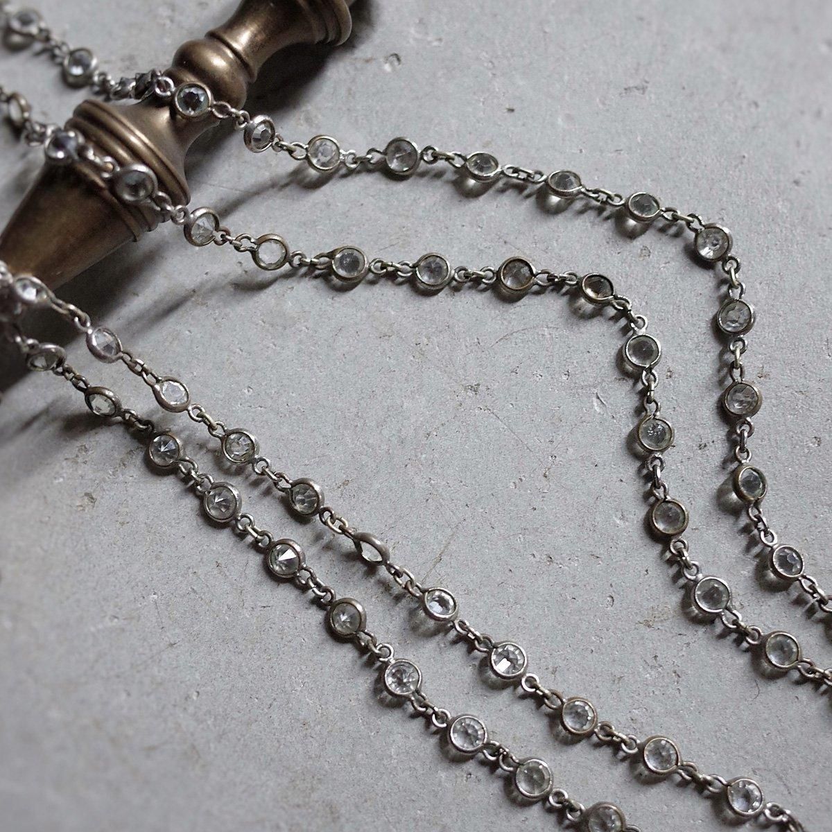 ꥢ饹 ᥿ 󥰥 ͥå쥹Edwardian Clear Glass Metal Long Chain Necklace