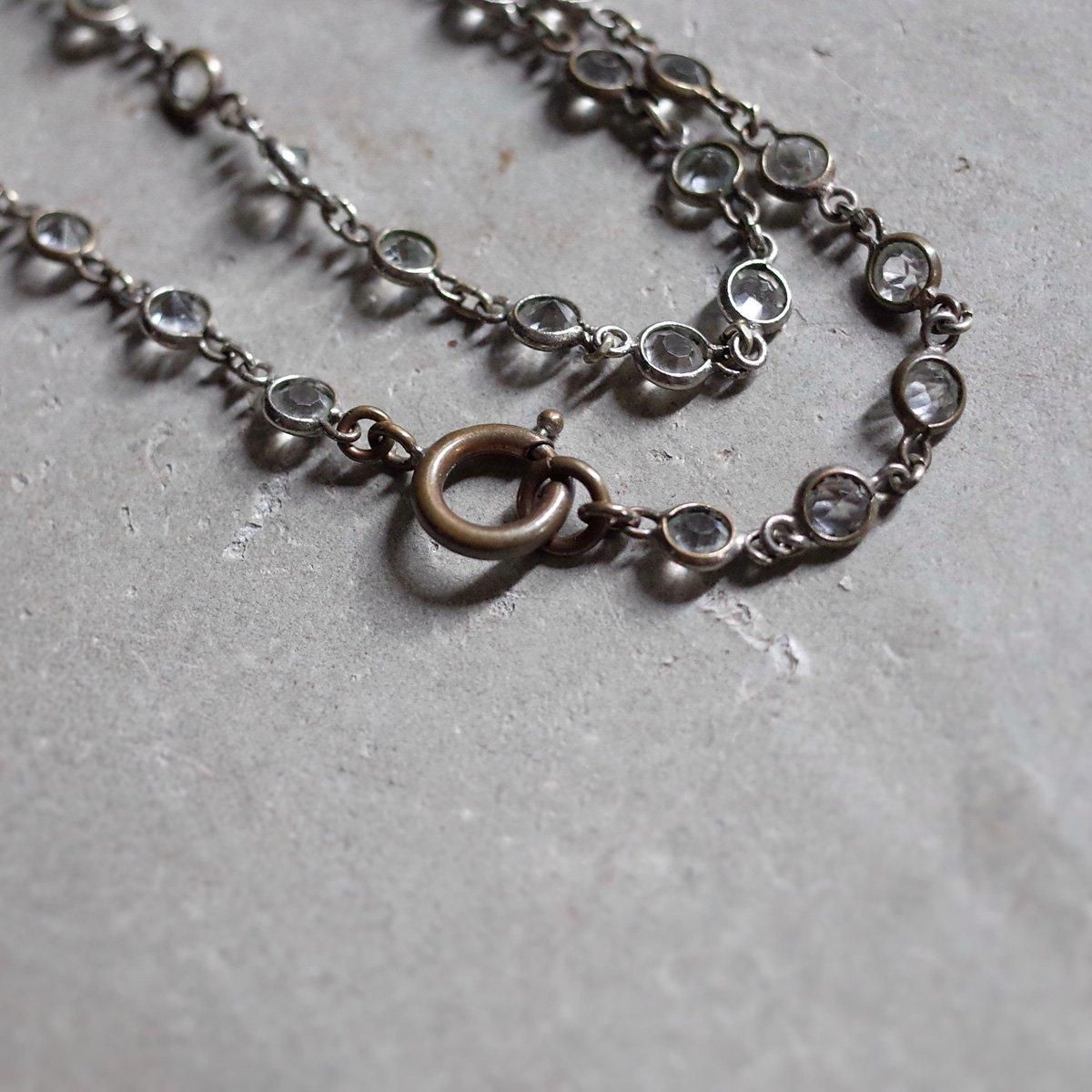 ꥢ饹 ᥿ 󥰥 ͥå쥹Edwardian Clear Glass Metal Long Chain Necklace