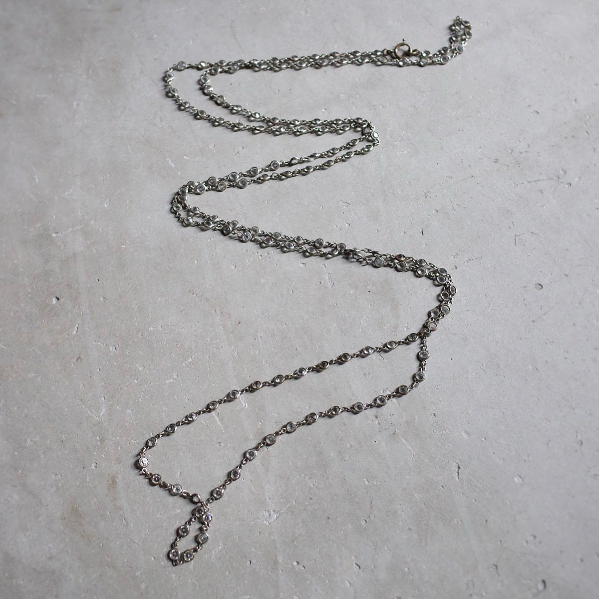 ꥢ饹 ᥿ 󥰥 ͥå쥹Edwardian Clear Glass Metal Long Chain Necklace