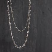 ꥢ饹 ᥿ 󥰥 ͥå쥹Edwardian Clear Glass Metal Long Chain Necklace