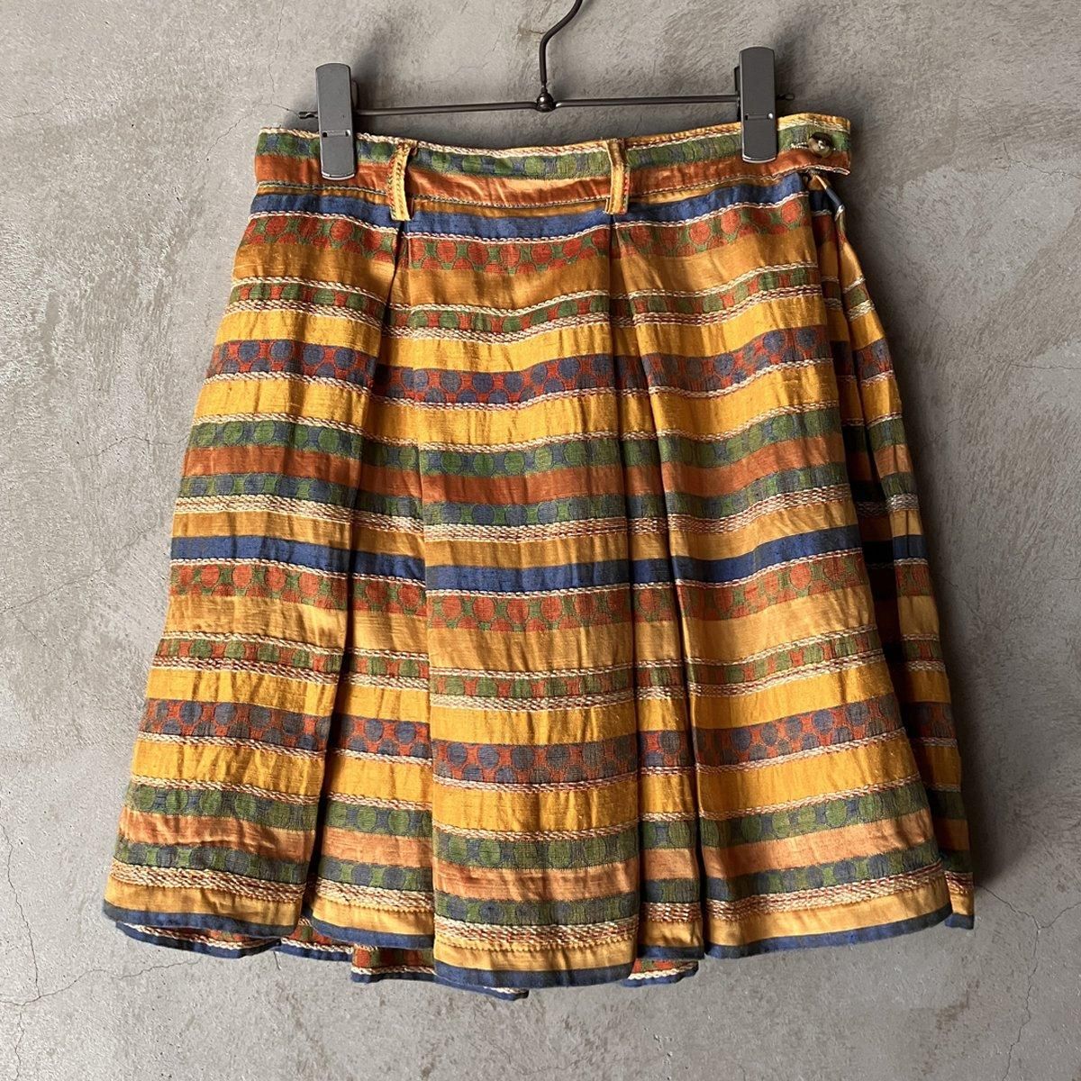 ե ơ 㥬 ޥܡ ܥåå ȡFrench Vintage Jacquard Multiborder Skirt