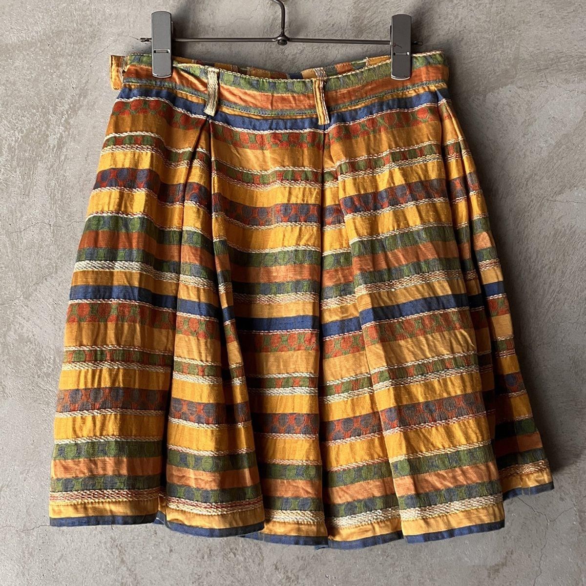 ե ơ 㥬 ޥܡ ܥåå ȡFrench Vintage Jacquard Multiborder Skirt