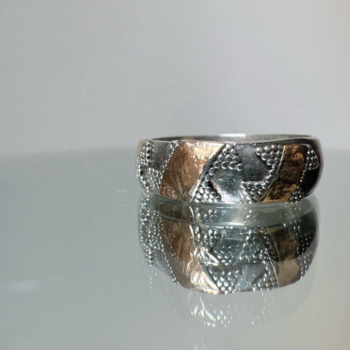 ơ С ĥ Хɥ  Vintage Silver Gold Filled Ring