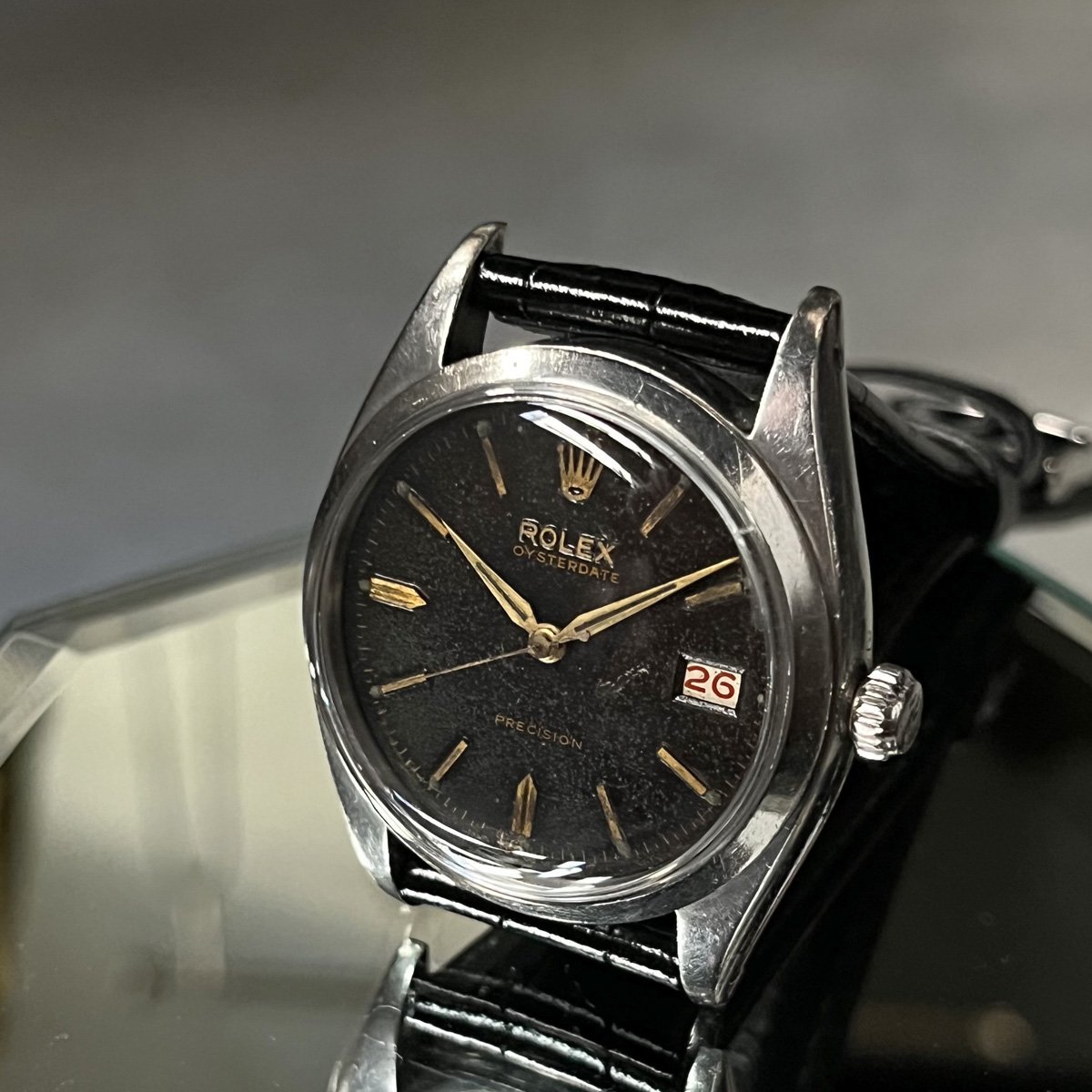 ROLEX OYSTER PRECISION（ロレックス オイスター プレジション）ブラックミラーダイヤル 赤黒カレンダー - JeJe PIANO  ONLINE BOUTIQUE 神戸のアンティーク時計,ジュエリー,ファッション専門店