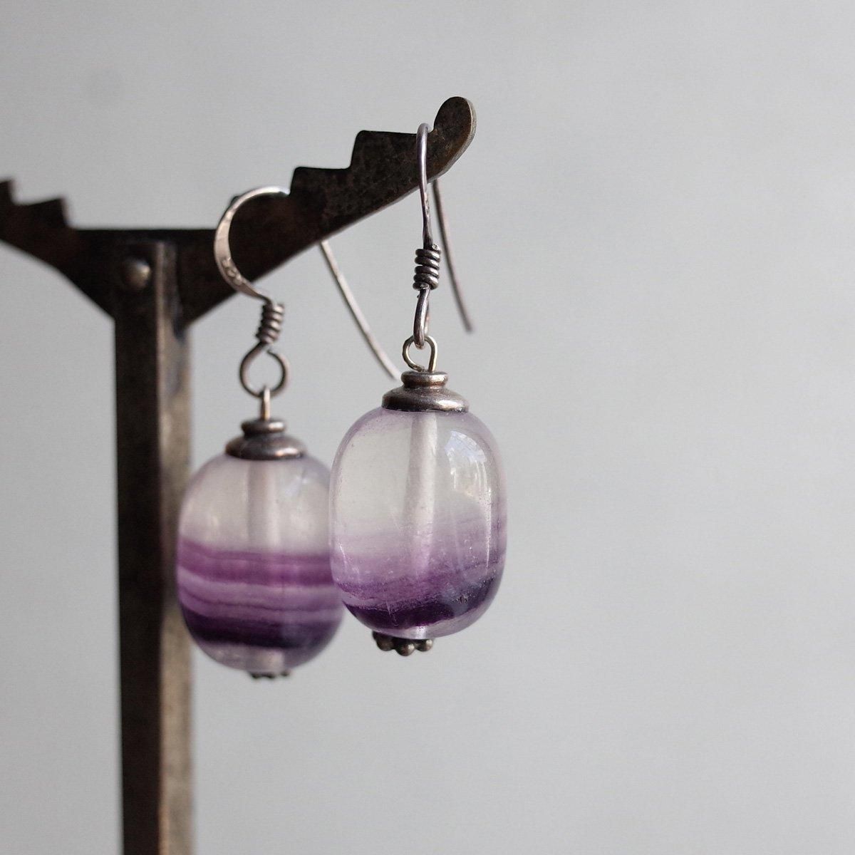 パープルアゲートピアス パープルアゲート シルバー ピアス（1960-70's Purple Agate