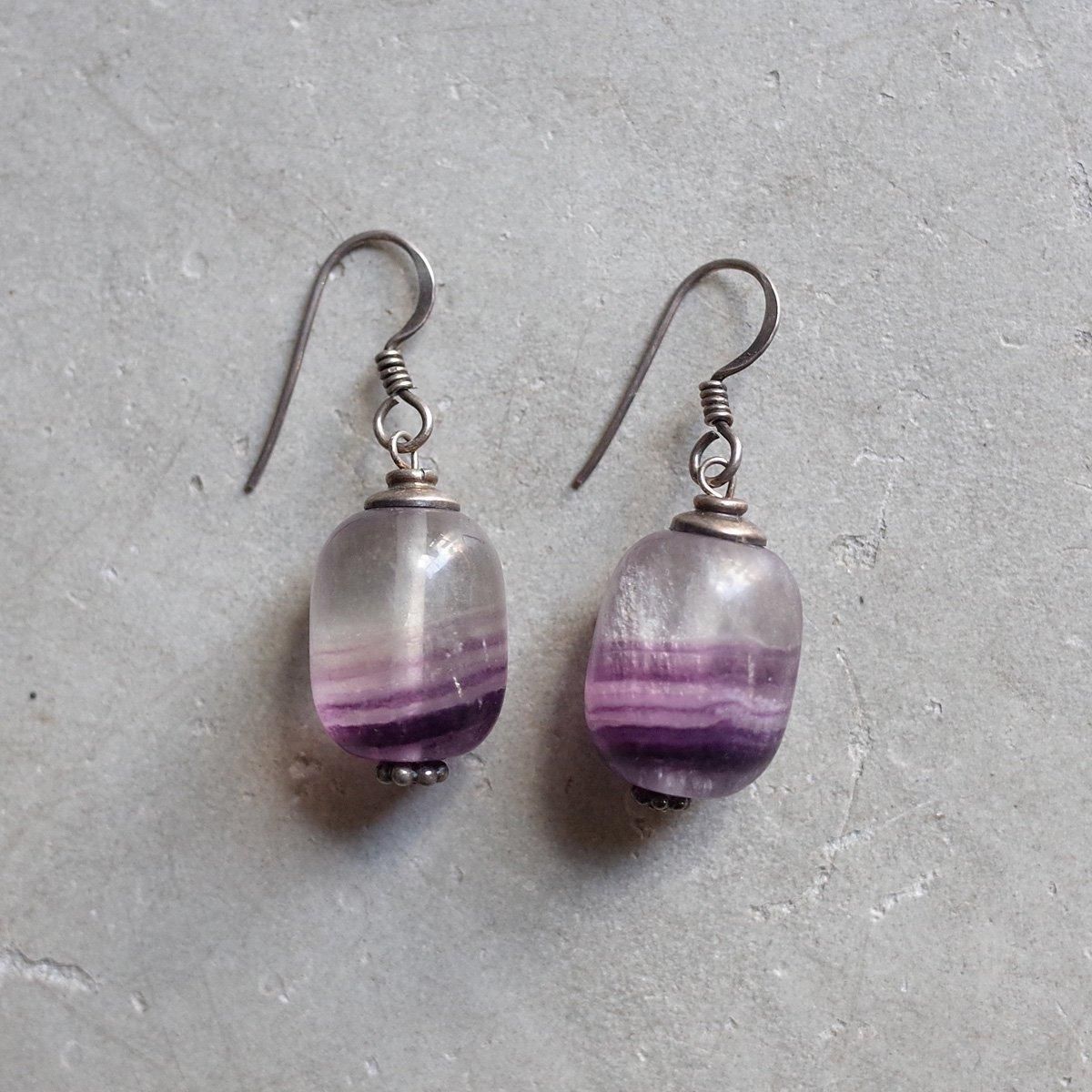 パープルアゲート シルバー ピアス（1960-70's Purple Agate